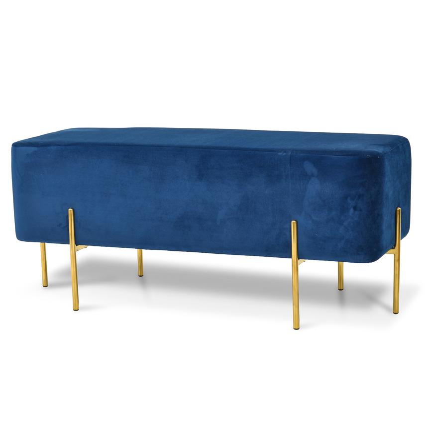 Gold plated metal legs rectange velvet ottoman stool seat
