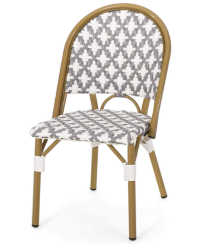 Outdoor French Bistro Gray/white Rattan Dining Chairs