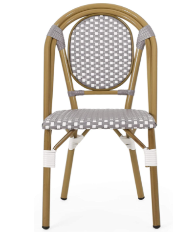 Outdoor French Bistro Gray/white Bamboo Look Dining Chairs