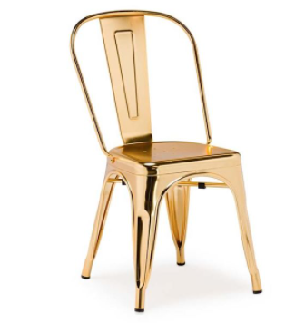 Restaurant chair rbass gold metal tolix dining chair