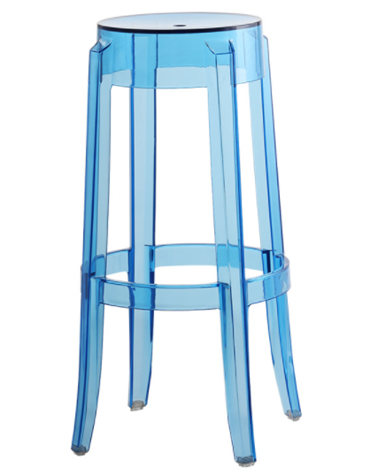 Devil Stool Blue Acrylic Ghost bar stool