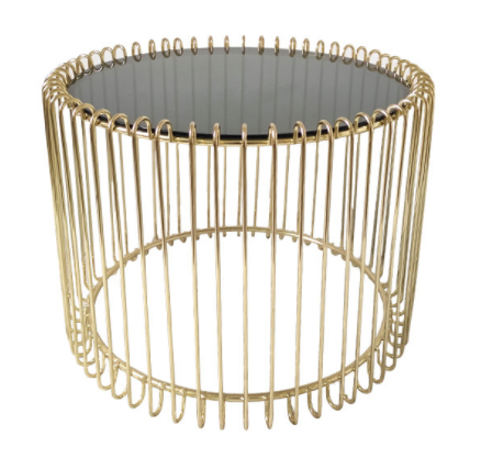 Gold plated metal wire cocktail coffee table