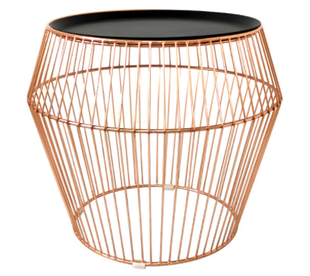 Rose gold metal wire cocktail coffee table