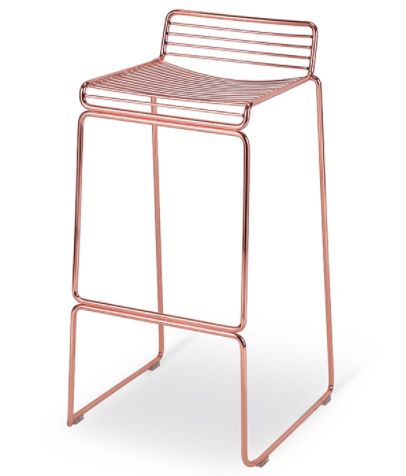 Rose gold finish wire steel stackable bar chair