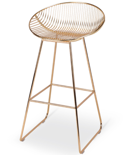Gold finish metal wire bar chair