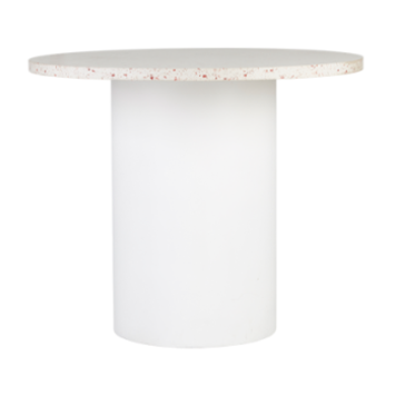 Terrazzo top with black round metal base cafe table