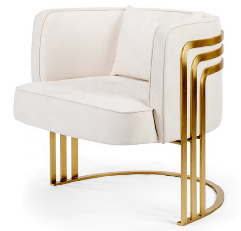 High quality gold plated stainless steel frame velvet upholstered dining chair