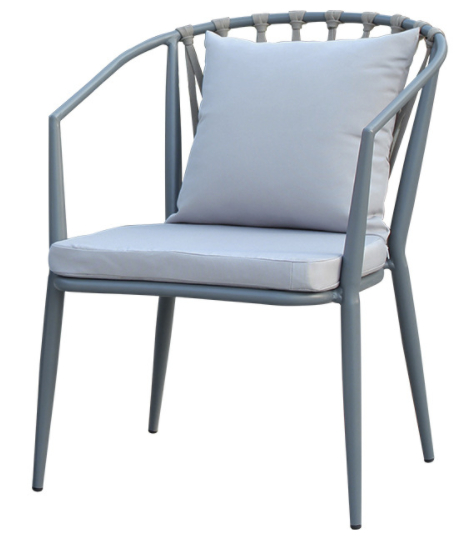 Garden chair aluminum frame stacking rope armchair