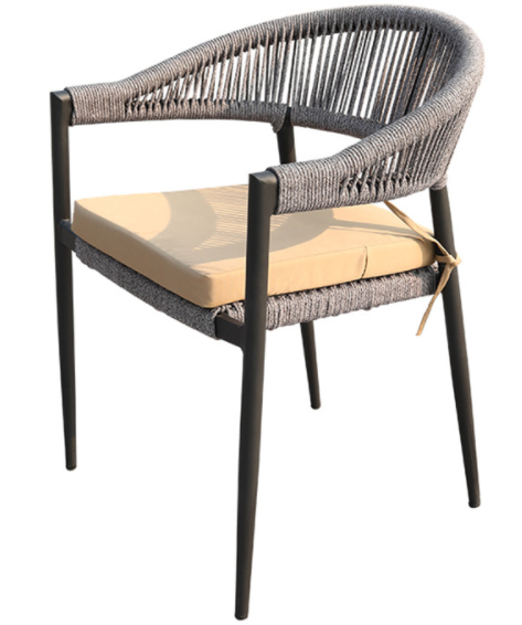 Garden Chair Aluminium Frame Rope Stackable Dining Chair