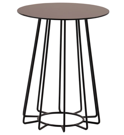 Brown metal wire round side table