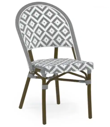 Aluminum bamboo diamond back bistro chair