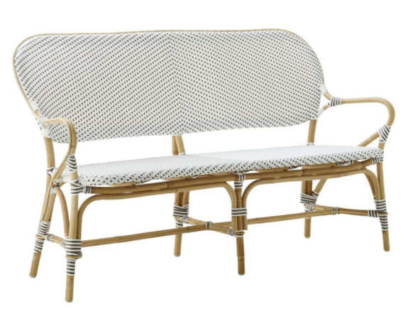 Garden furniture aluminum frame rattan bench armchair