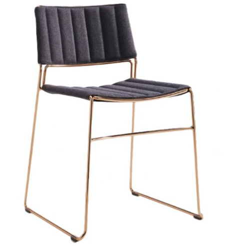 Golden metal wire stackable dining chair