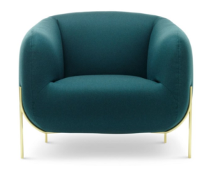 Gold stainless steel legs green velvet upholstered sofa