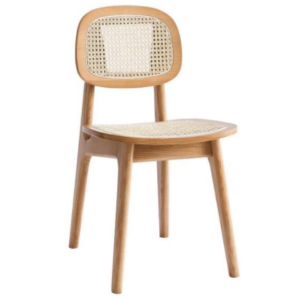 Natural ash wood frame cane dining chair