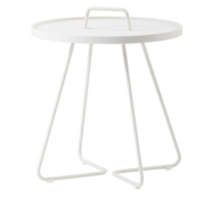 White powder coated aluminum outdoor side table