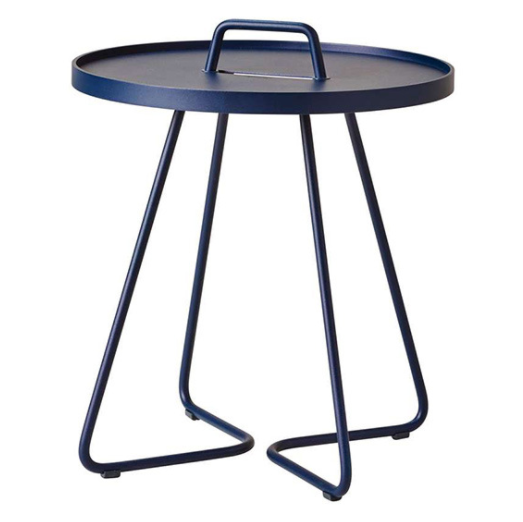 Outdoor furniture navy blue powder coated aluminum side table