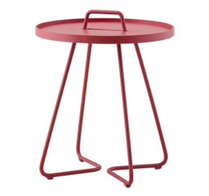 Garden furniture red powder coated aluminum side table