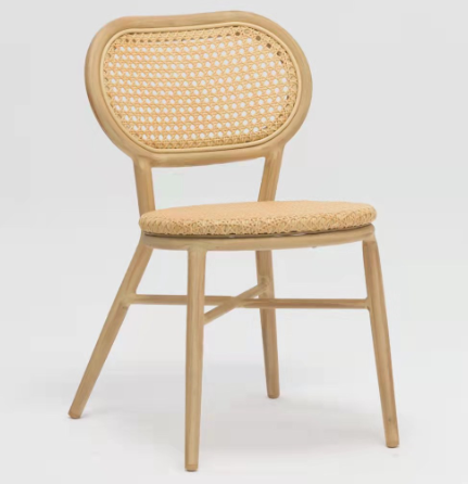 Natural color aluminum frame rattan bistro chair for wholesale