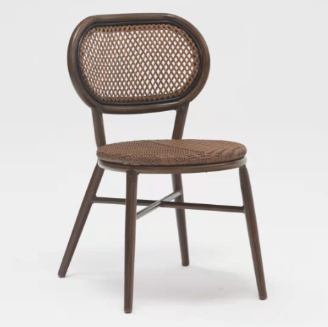 Brown color aluminum frame restaurant chair