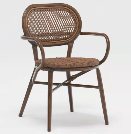 Brown color aluminum frame restaurant chair
