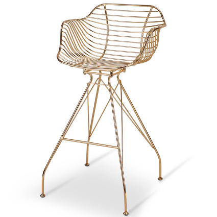 Rose gold metal wire bar chair