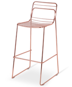 Event hire rental furniture chair Rose gold metal arrow wire bar chair