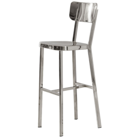 Modern design metal frame gray velvet counter height barstool