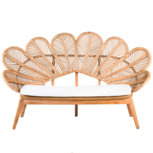 Event rental hire furniture natural rattan flower lounge real rattan sofa for wedding