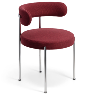Foshan factory direct metal frame red linen fabric upholstered cafe chair