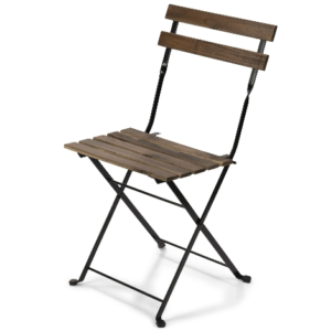 Commercial grade quality French Bistro wood Slatted metal frame Cafe Folding Chair
