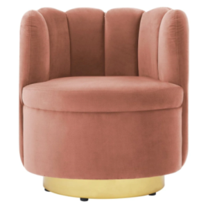 Contemporary style stainless steel base blush pink velvet Tufted Channel Back Accent Chair