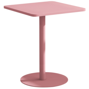 Hospitaliry furniture outdoor cafe table pink powder coated metal square bistro dining table