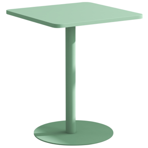Commercial furniture outdoor cafe table green metal square bistro dining table