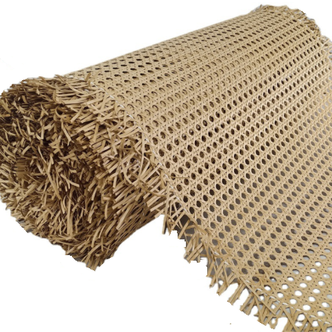 Foshan manufacturer natural cane rattan webbing roll square mesh rattan cane webbing