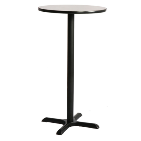 Restaurant furniture dining table white MDF top metal base round cafe table