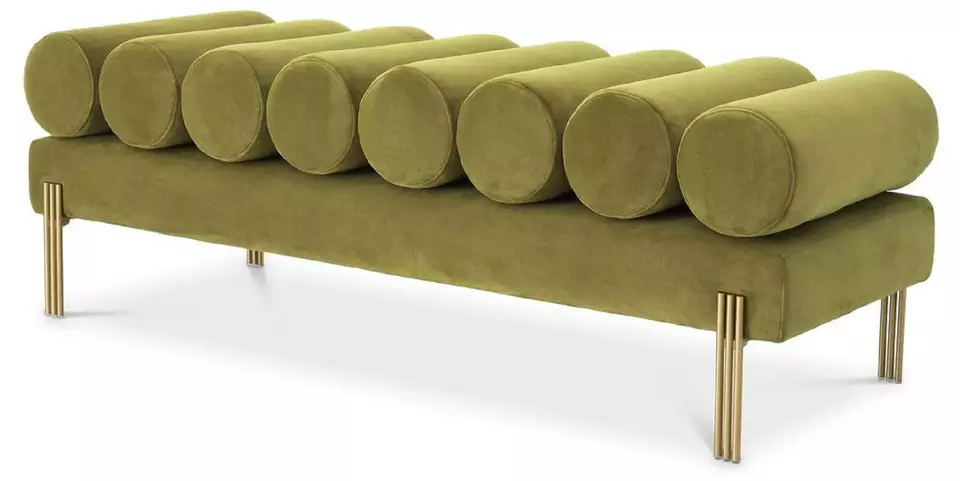 Gold legs blush pink velvet upholstered single sofa