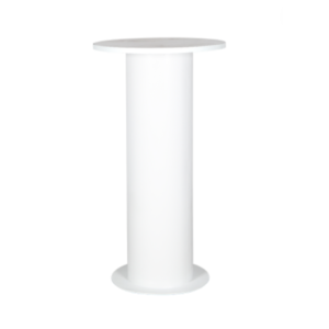 Modern event rental furniture white metal base cocktail table high top bar table
