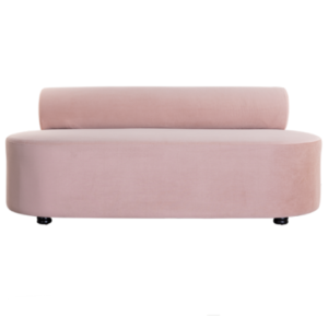 Event rental furniture event sofas wooden legs pink velvet couch with cylinder back velvet couch