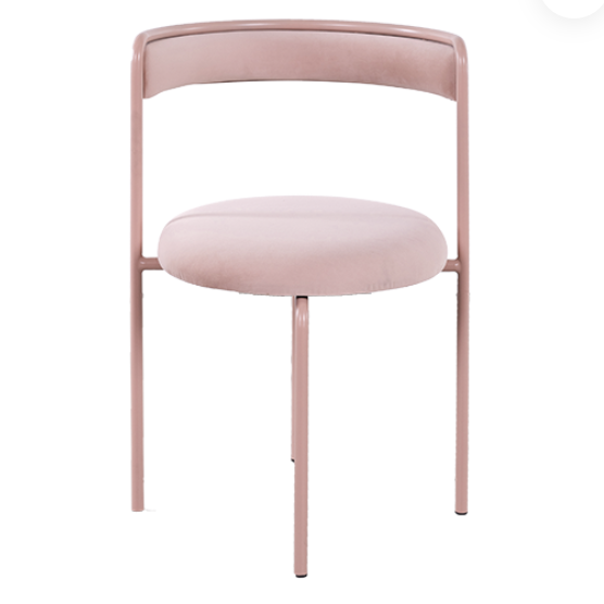 Commercial furniture trends metal frame blush pink velvet dining chair party rental velvet chair