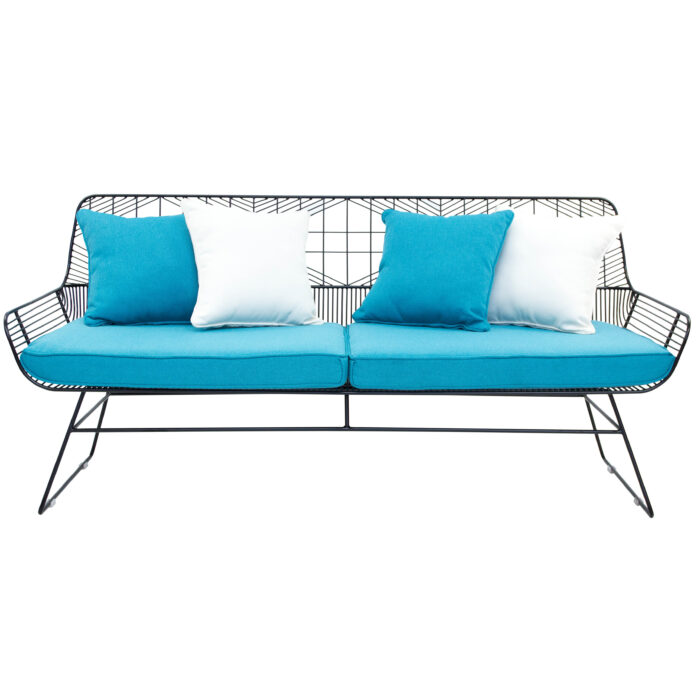 Event rental furniture metal frame rattan sofa chair