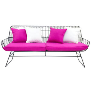 Event rental furniture black metal wire lounge with cushions for wedding metal wire couch