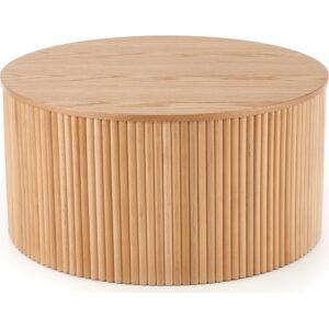 New design woody 80 natural wooden coffee table MDF laminated top solid wood round timber coffee table