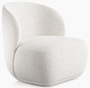 New arrival home living furniture white boucle fabric upholstered lounge chair