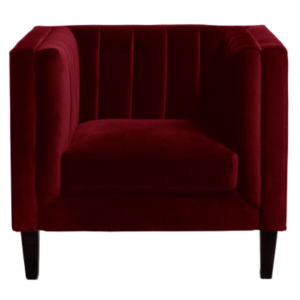 Home living furniture high quality wooden legs ruby red velvet armchair ruby red velvet wedding couch sofa