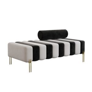 Factory price gold metal legs velvet lounge sofa channel shape design ottoman lounge sofa for event wedding furniture
