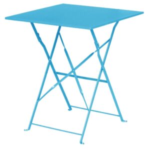 Bolero square Pavement Style blue metal bistro folding table