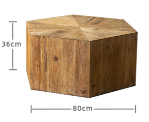 Antique look wooden panel coffee table timber wood panel side table