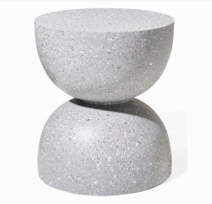 Garden side table grey terrazzo finish Round Magnesium Oxide Side Table for indoor or outdoor use