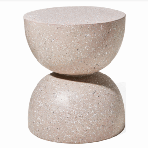 Sand faux terrazzo finish Round Magnesium Oxide Side Table Faux Terrazzo Finish Garden side table